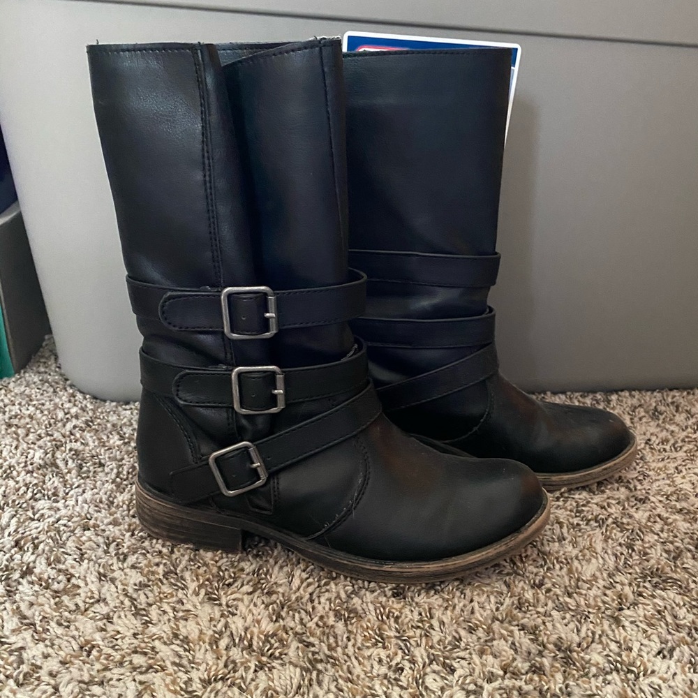 Rampage black strappy boots